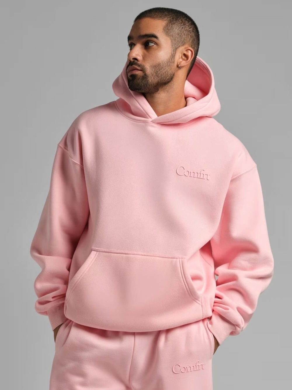 EUC Comfrt Petal Pink Minimalist Oversized Hoodie Sz L